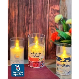 Battery-operated plastic glow candle 6.5 x 6.5 x 9.5 cm, multiple colors MF6004666