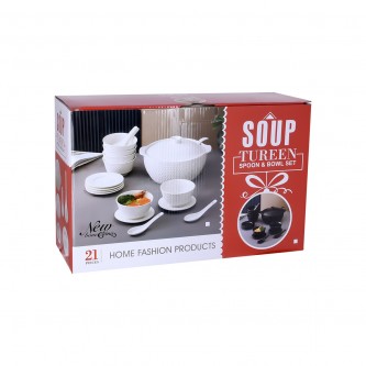 Ceramic soup set 21 pieces ZD13674
