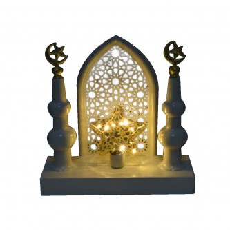 Luminous Metal Ramadan Lantern 21 x 7.5 x 21 cm MF6004472