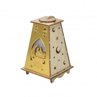 Luminous wooden lantern 7 × 7 × 10 cm AF-501148