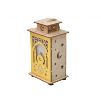 Luminous wooden lantern 7 × 5 × 12 cm AF-501147