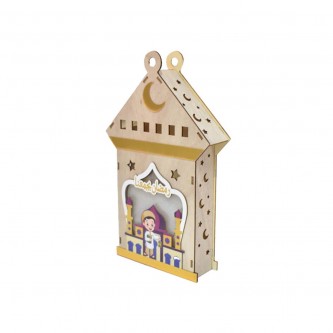 Luminous wooden lantern 15× 5 × 30 cm AF-501142