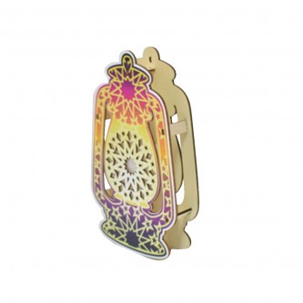 Luminous wooden lantern 10× 3 × 17 cm AF-501167