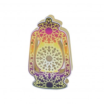 Luminous wooden lantern 10× 3 × 17 cm AF-501167