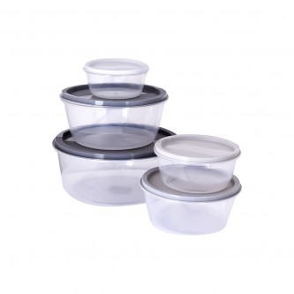 5 Piece Round Plastic Storage Container Set MF6004801