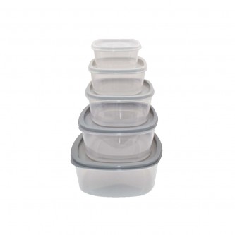 5pcs square plastic storage container set MF6004803