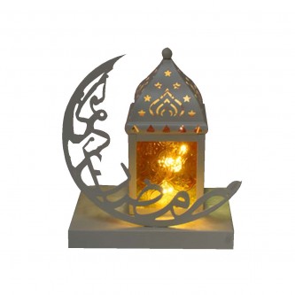 Luminous Metal Ramadan Lantern 17 x 12 x 20 cm MF6004480