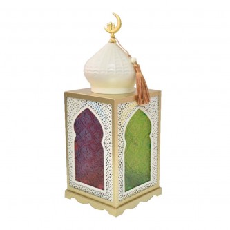 Luminous metal lantern 13× 13 × 35 cm black MF6004487