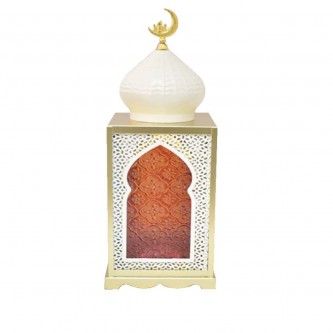 Luminous metal lantern 13× 13 × 35 cm black MF6004487