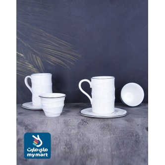 A set of glass coffee cups and tea bags with saucers, 36 pieces, 090124