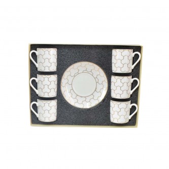 12-piece ceramic coffee cup and saucer set XFT404