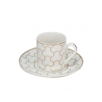 12-piece ceramic coffee cup and saucer set XFT404