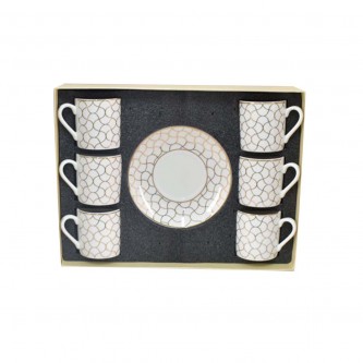 12-piece ceramic coffee cup and saucer set XFT402