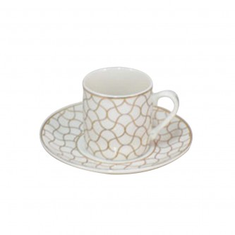 12-piece ceramic coffee cup and saucer set XFT402