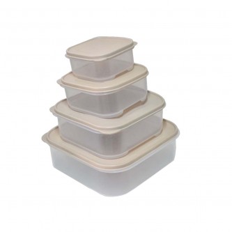 4-Piece Square Plastic Storage Container Set 111905
