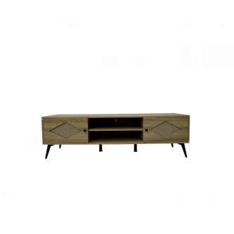 طاولة تلفاز خشبية مع ارفف 180× 40 × 55 سم بيج  CT-2502