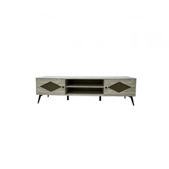 طاولة تلفاز خشبية مع ارفف 180× 40 × 55 سم رمادي  CT-2502