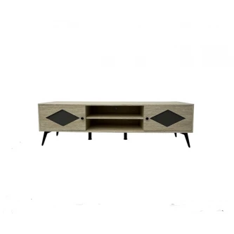 طاولة تلفاز خشبية مع ارفف 180× 40 × 55 سم بيج CT-2502