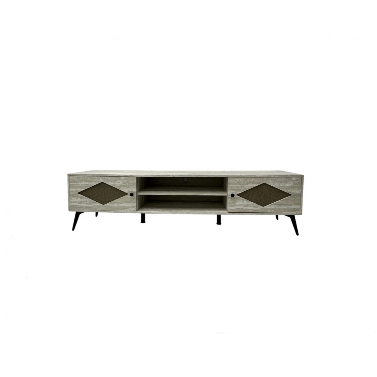 طاولة تلفاز خشبية مع ارفف 160× 40 × 55 سم رمادي CT-2502