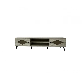 طاولة تلفاز خشبية مع ارفف 160× 40 × 55 سم رمادي CT-2502