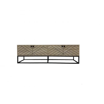 طاولة تلفاز خشبية مع ارفف 200× 50 × 40 سم بيج CT-2502