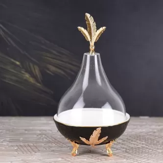 تمرية سيراميك بغطاء زجاج الوان متعددة 