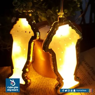  لمبه زينه رمضانية شكل هلال 	فانوس فضي AD1-563