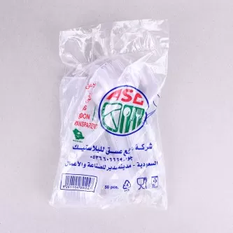 ملاعق بلاستيكية كبير شفاف  50 حبة 