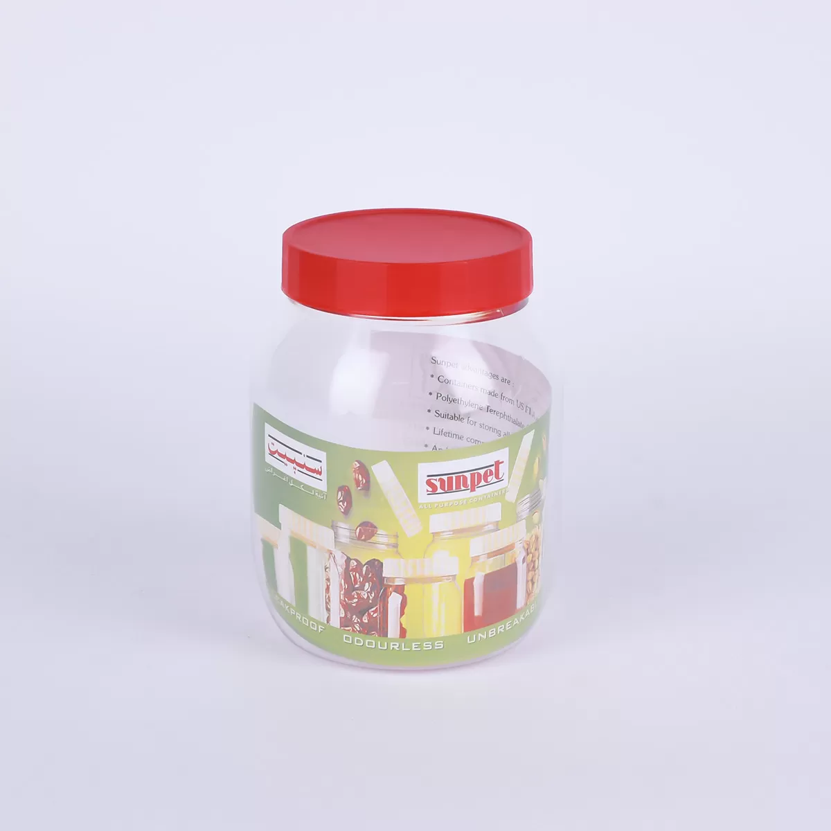 برطمان  بغطاء حلزوني بلاستيكي أحمر 750ML