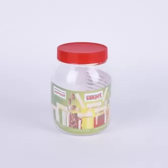 برطمان  بغطاء حلزوني بلاستيكي أحمر 750ML