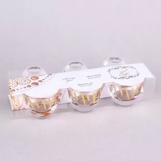 طقم فناجين زجاج ,من العليان 6حبة ذهبي برقم SHO-P-C-6G