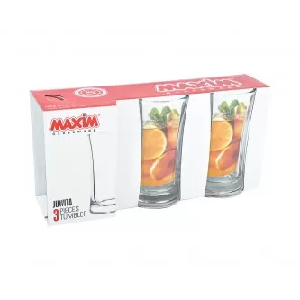 طقم كاسات زجاج  3 قطعة 340 مل MAS 8369