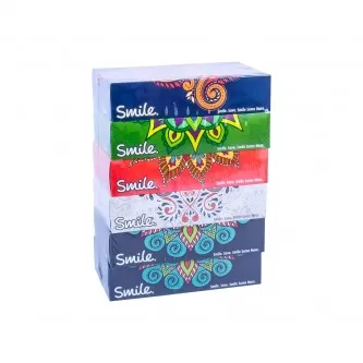 مناديل وجه سمايل -  6 عبوات  * 100 منديل مزدوج 