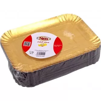  صحون  ورق مستطيل ذهبي 160*225 سمر 1كيلو موديل110057
