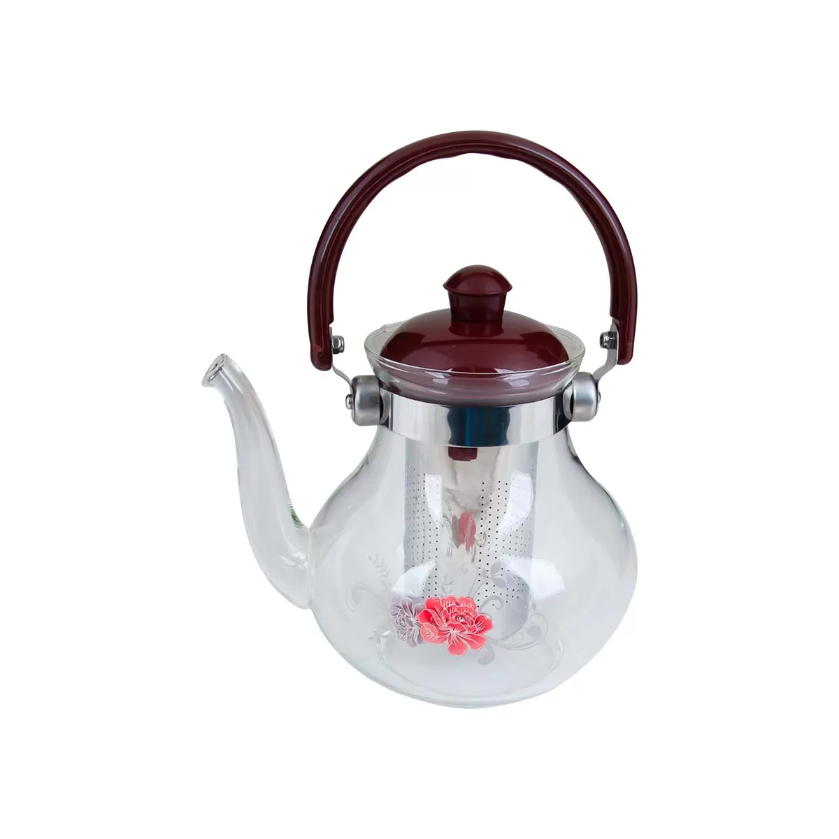 ابريق شاي زجاج مع مصفاة استيل 1200 مل رقم F7042