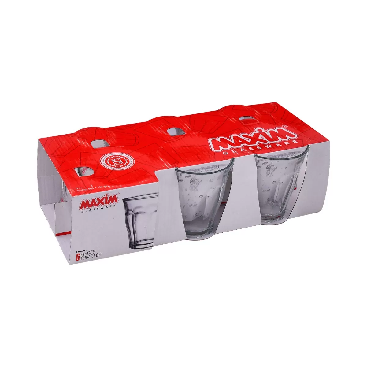 طقم كاسات شاي زجاج 6 حبة ساده موديل MAS8310
