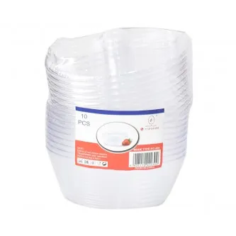 علب حلى بلاستيك شفاف بغطاء بيضاوي 10حبة AC-204