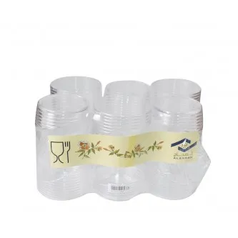 كاسات بلاستيك شفاف طقم 6 حبة موديل  P453
