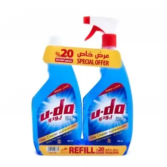 منظف وملمع زجاج يودو 700 مل × 2 حبة 