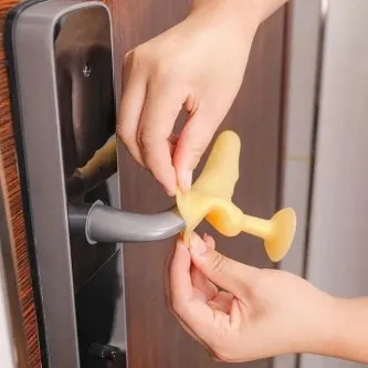 غطاء حماية لمقبض الباب من السيليكون 2 قطعة الوان متعددة 