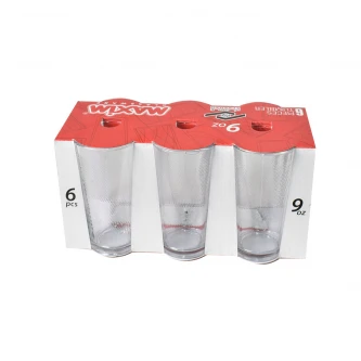 طقم كاسات زجاج شفاف 6 قطعة MAS8422