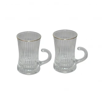 طقم بيالات شاي زجاج 2 قطعة AF503020
