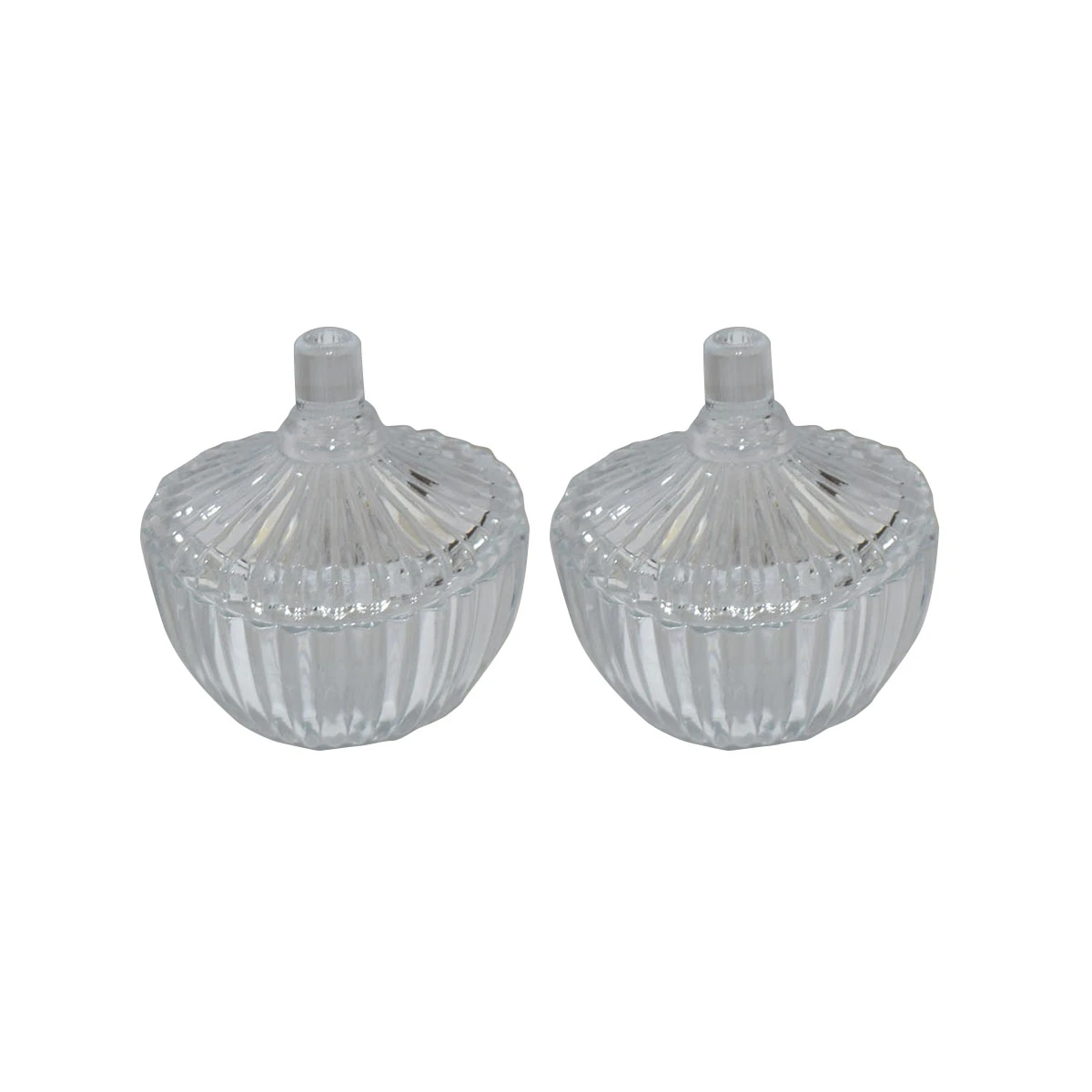 طقم تمريات زجاج شفاف بغطاء 2 قطعة MG394
