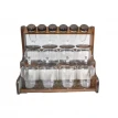 طقم علب بهارات زجاج بغطاء خشب 15 قطعة J884D-1432A