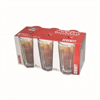 طقم كاسات زجاج شفاف 6 قطعة 215 مل MAS8467