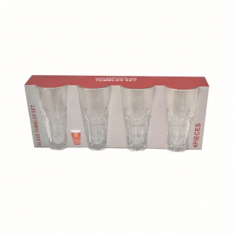 طقم كاسات زجاج شفاف 4 قطعة 240 مل Z9148