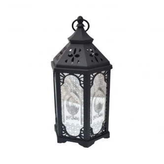 فانوس بلاستيك مضيئ 16 × 16 × 33 سم اسود MF6005046