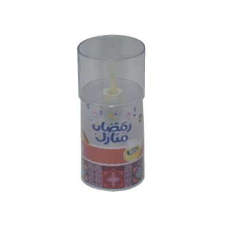 شمع بلاستيك مضيئ يعمل بالبطارية 6.5 × 6.5 × 13.5 سم الوان متعددة MF6004668