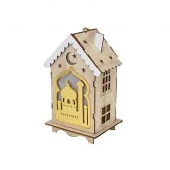 فانوس خشبي مضيئ 9.5 × 8 × 16سم AF-501157