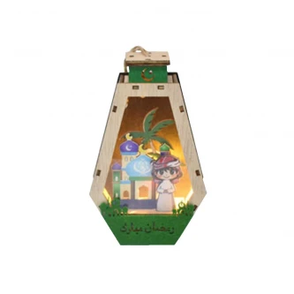 فانوس خشبي مضيئ 9.5 × 4 × 15سم AF-501162